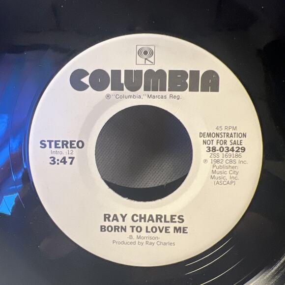 RAY CHARLES Born to Love Me - Columbia 45 Vinyl RARE Promo EX! ULTRASONIC CLEAN! - Picture 5 of 6